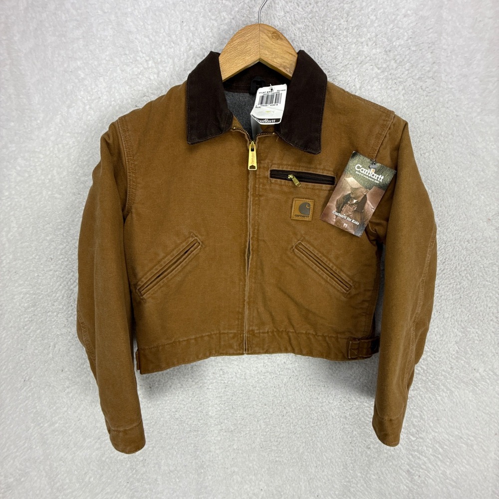 Carhartt Detroit Jacket Fleece Lined Youth Medium (8) YYJ97 BRN Brown NWT NOS